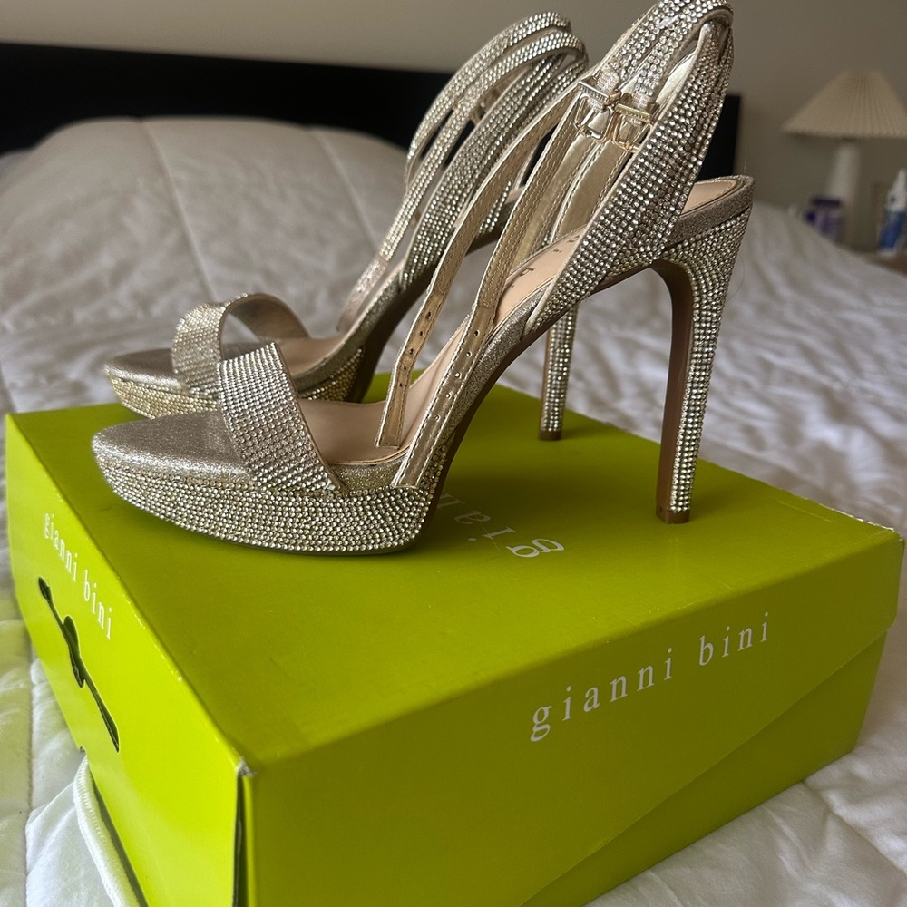 Gianni Bini Gold Glamorous Heels for Special Events